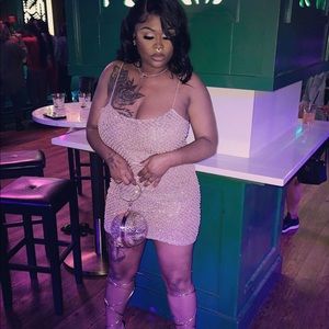 Sexy spaghetti strap dress, good for party, date night any occasion.soft peach.